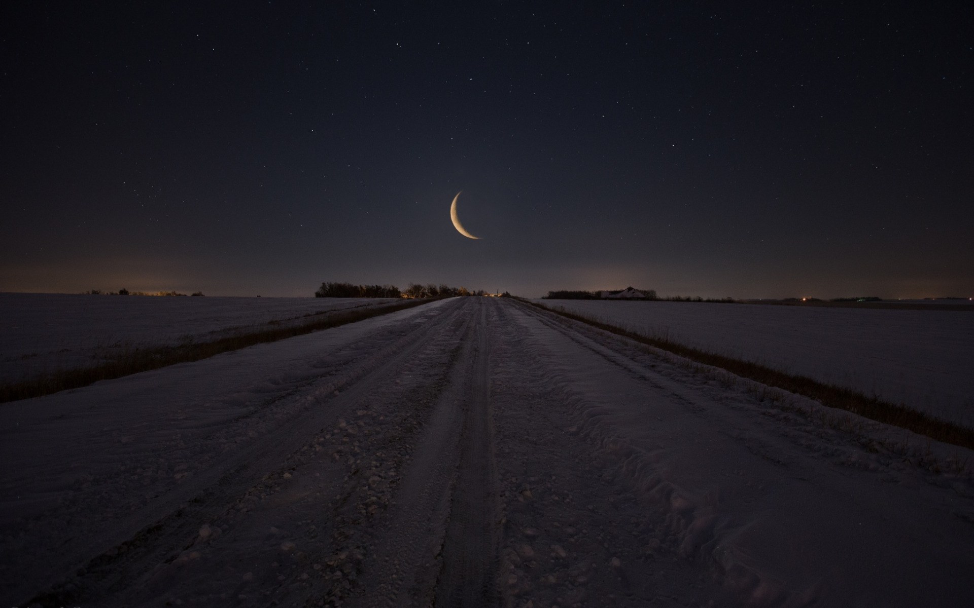 Долгая дорога и луна. Снежная дорога в поле. Караван пол Луни. Торговец мечтой в поле под луной.