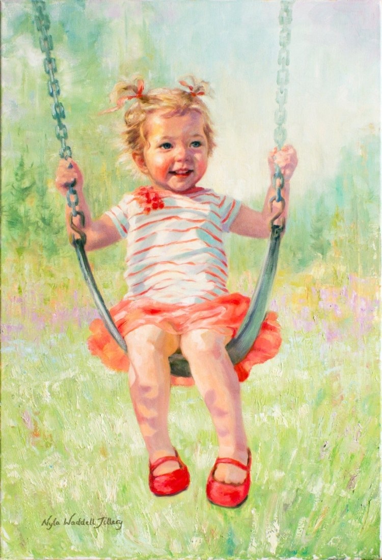 Девочка на качелях
