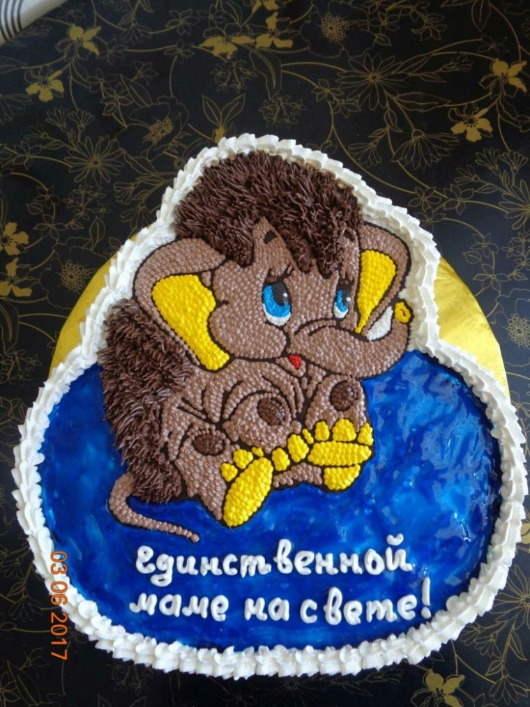Торт Мамонтенок из крема для мамы