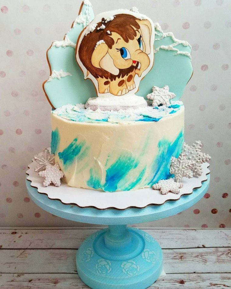 Торт единственной маме на свете Мамонтенок