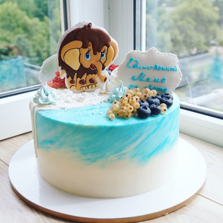 Торт с мамонтенком единственной маме