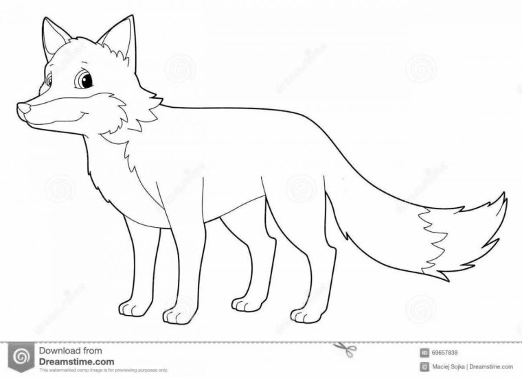 Шаблон лисы для рисования