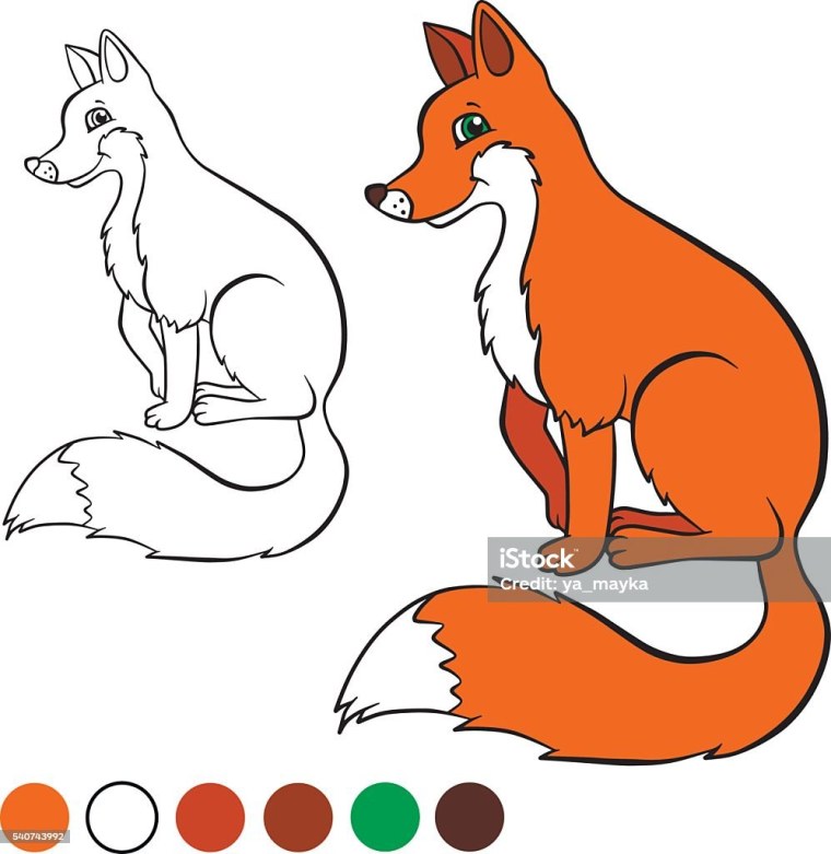 Контур лисы для аппликации