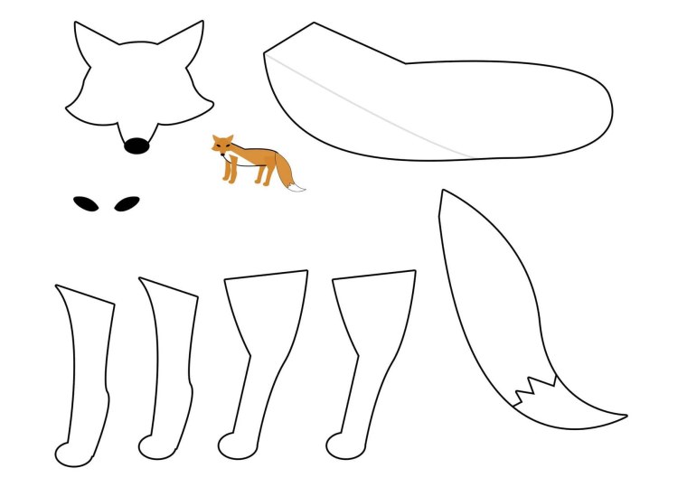 Аппликация волка из бумаги