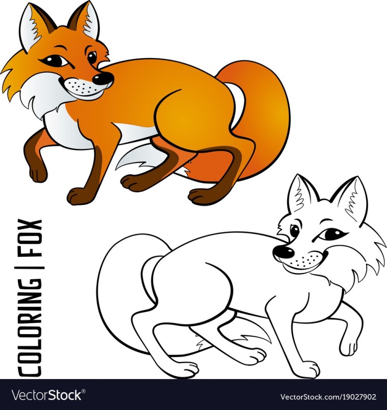 Лисички контуром клипарт