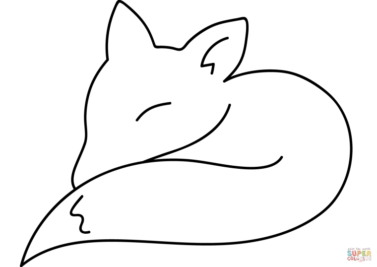 Лиса раскраска для детей