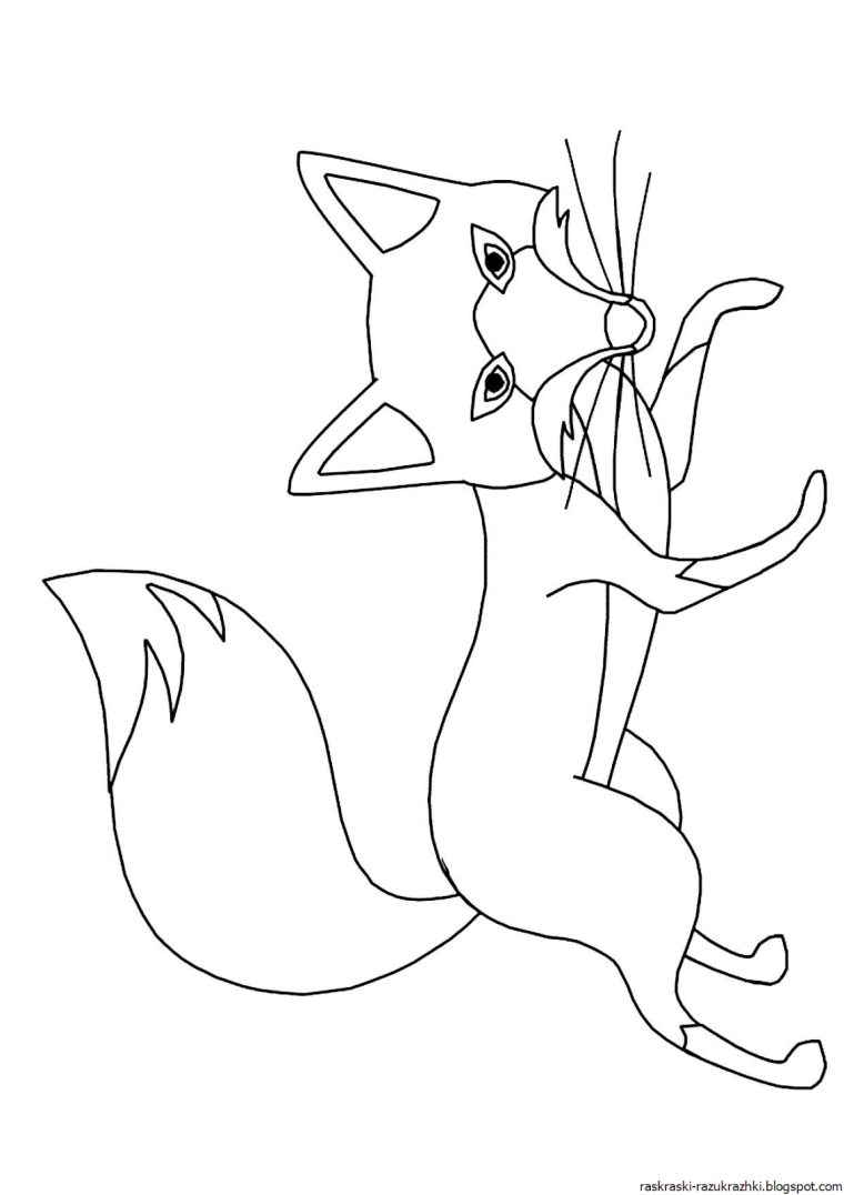 Лисичка раскраска для детей