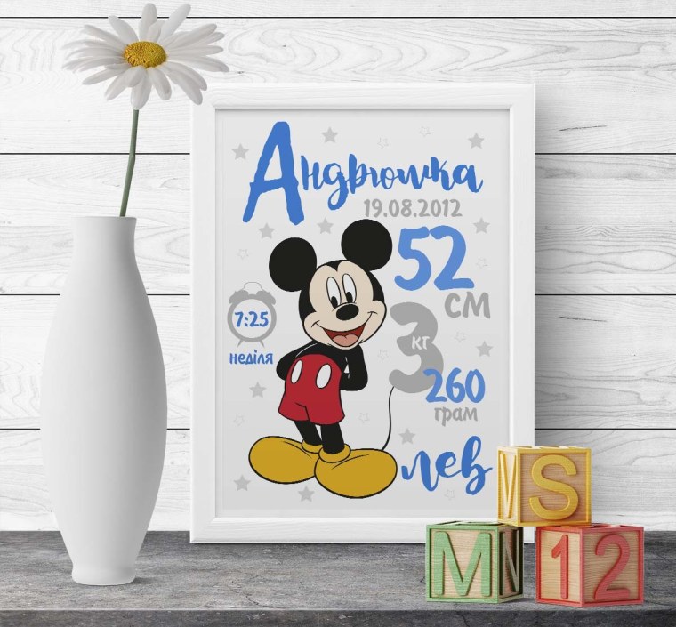 Метрика Микки Маус для мальчика