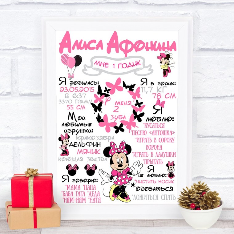 Постер достижений для девочки