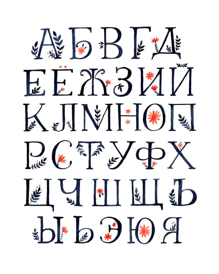 Дизайнерские буквы русского алфавита