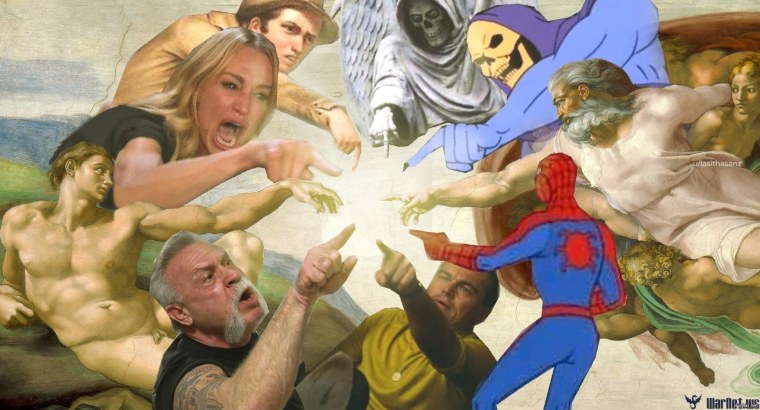 Сотворение Адама Мем