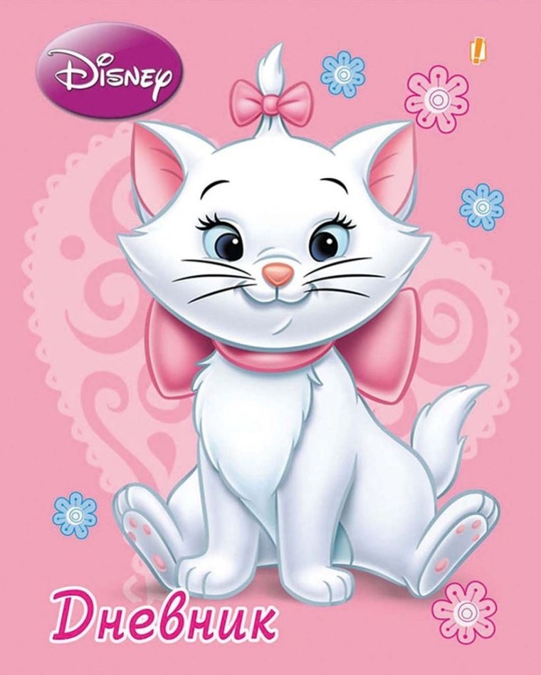 Белая кошка с розовым бантом