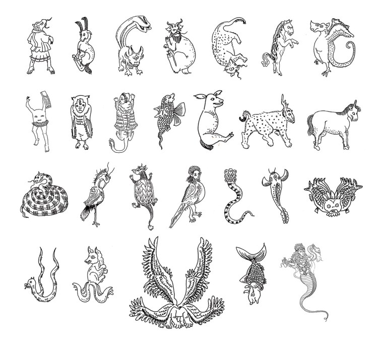 Буквица в виде животных