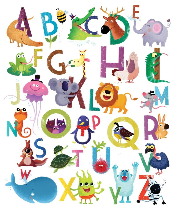 Буквы алфавита в виде животных