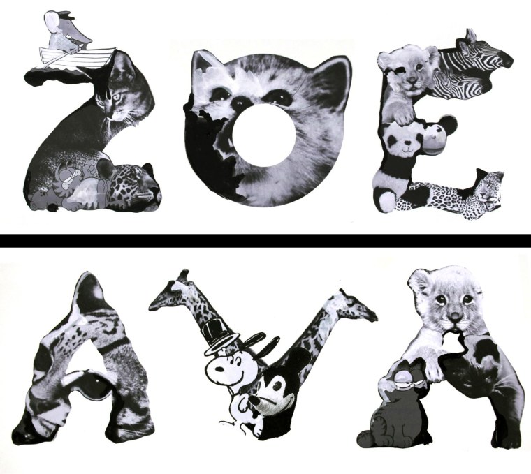Шрифт в виде животных