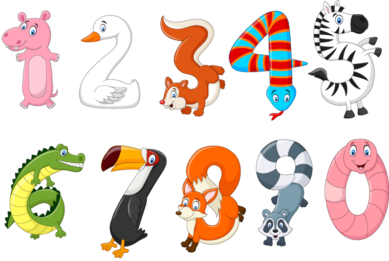 Цифры в виде зверей