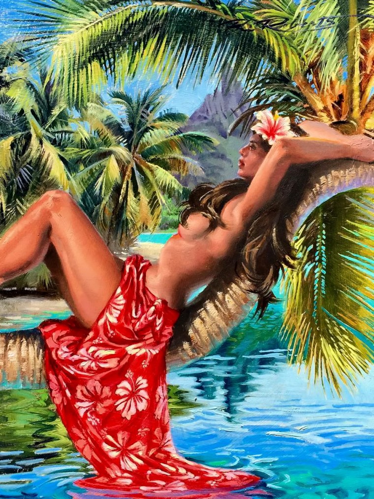 Тропический пляж девушка