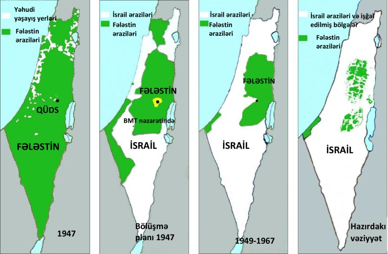 Захват Палестины Израилем карта