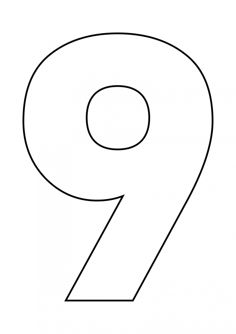 Цифра 9 трафарет для вырезания