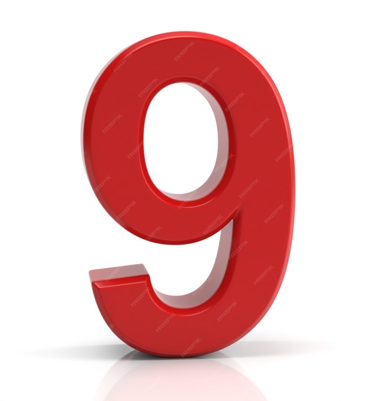 Цифра девять красная
