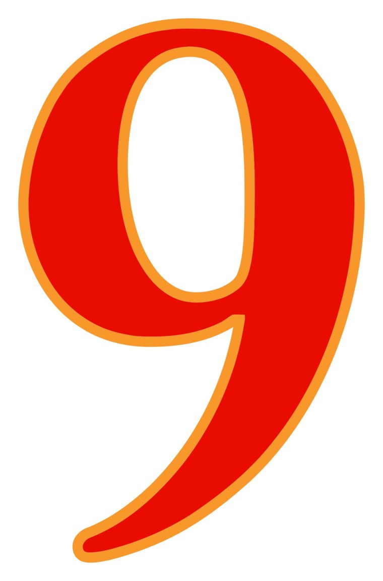 Цифра 9 красная