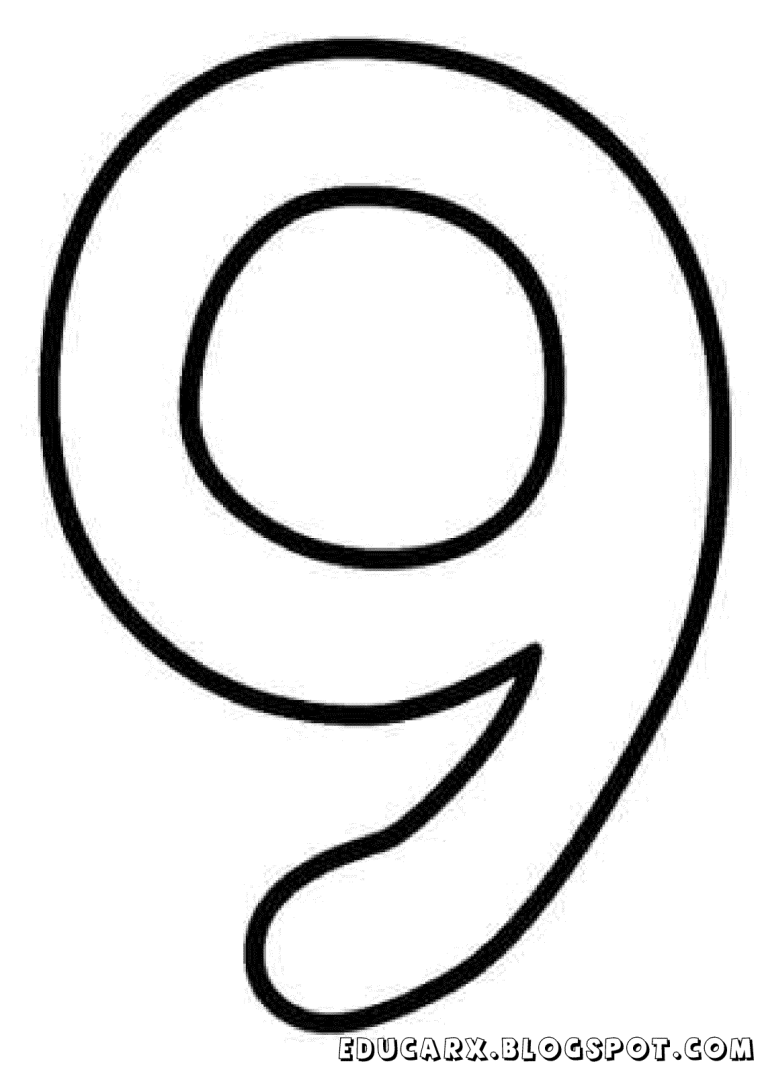 Цифра 9 раскраска для детей