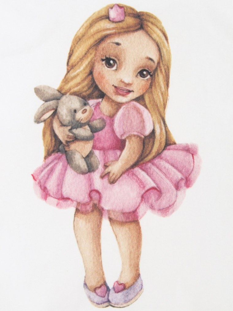 Девочка с зайчиком иллюстрация