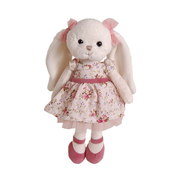 Заяц в розовом платье игрушка