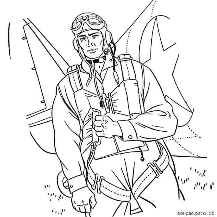 Раскраска парашютист военный