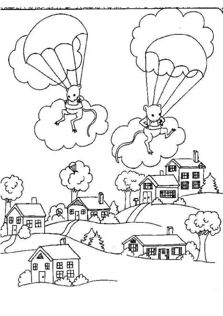 Раскраска десантники в небе