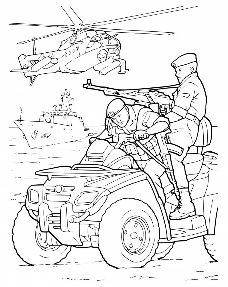 Раскраска: военные