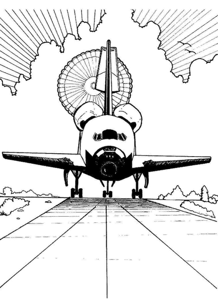 Раскраска самолет с парашютистами