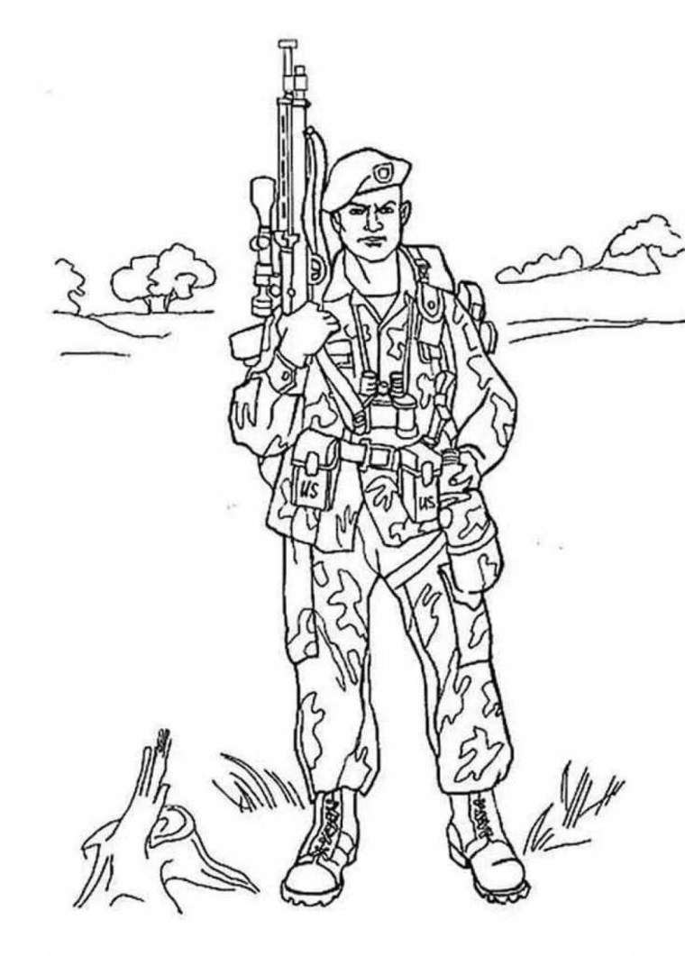 Солдат раскраска
