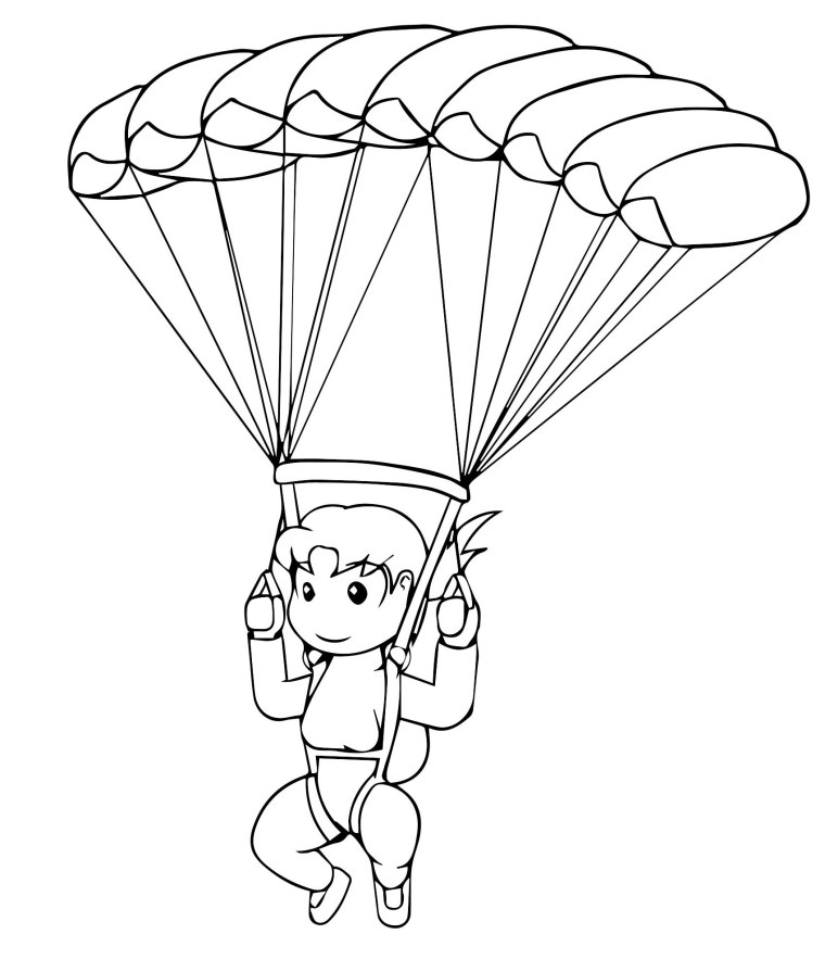 Парашют раскраска