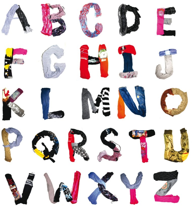 Буквы в виде вещей