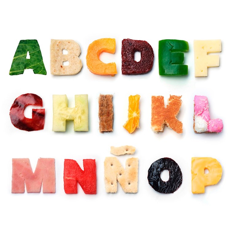 Буквы из еды