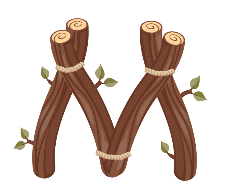 Буква м из дерева