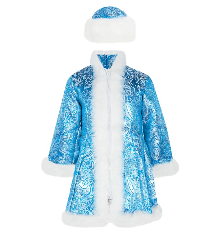 Весёлая Снегурочка на белом фоне