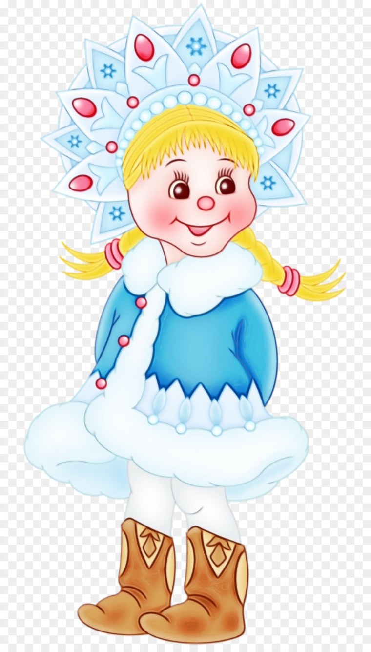 Снегурка на белом фоне