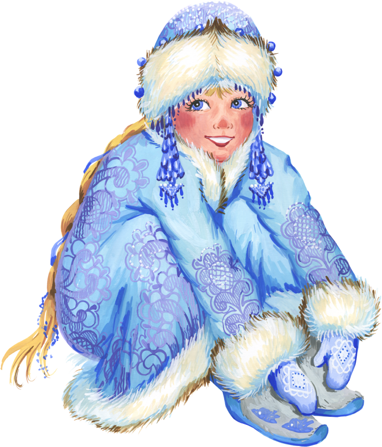 Снегурочка на белом фоне