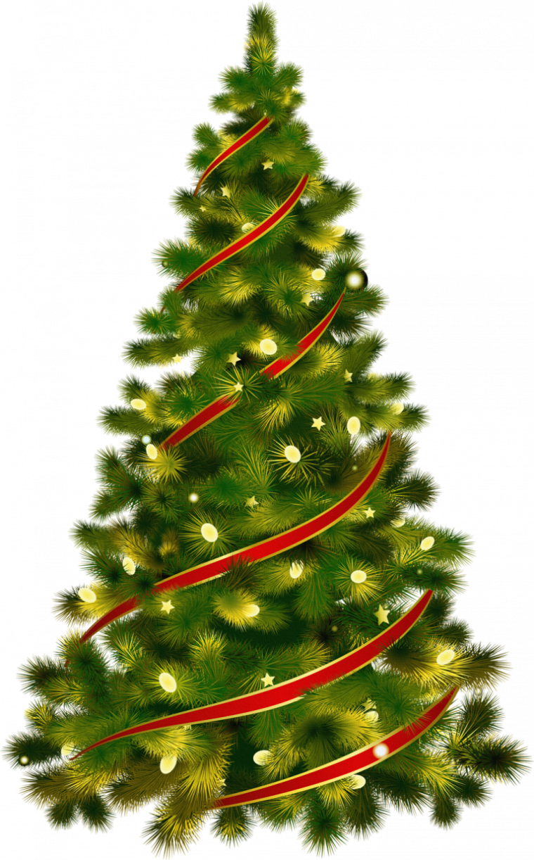 Новогодняя елка на прозрачном фоне