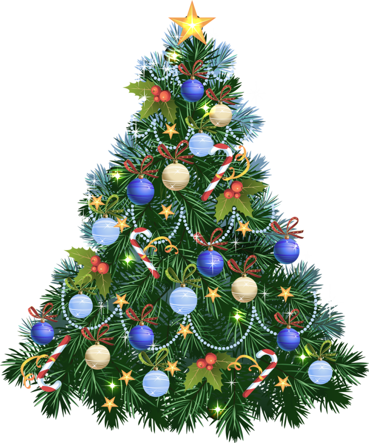 Новогодние виньетки на прозрачном фоне