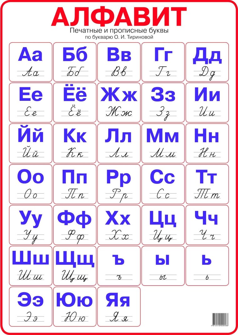 Алфавит русский по порядку для детей прописные и печатные