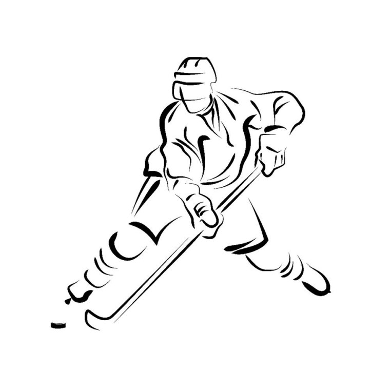 Силуэт хоккеиста с клюшкой