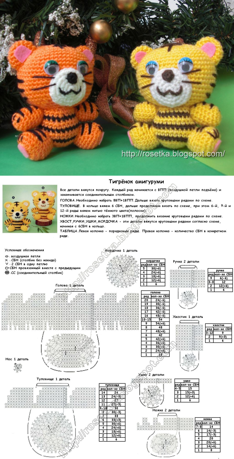Схема вязания крючком игрушек амигуруми для начинающих пошагово