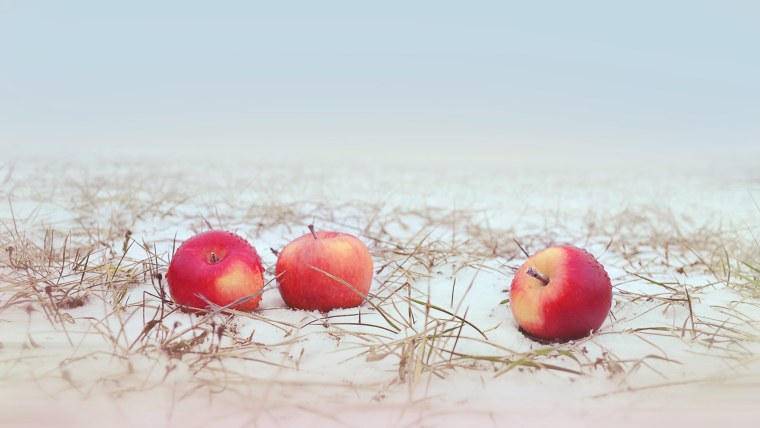 Фрукты в снегу