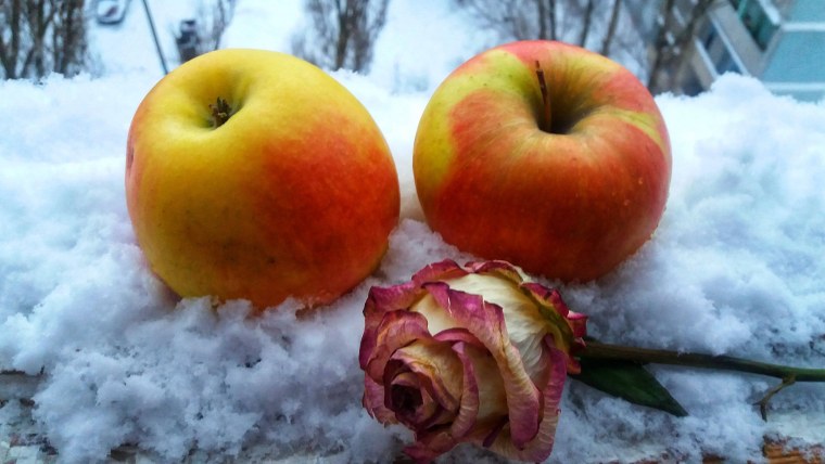 Заснеженные яблоки