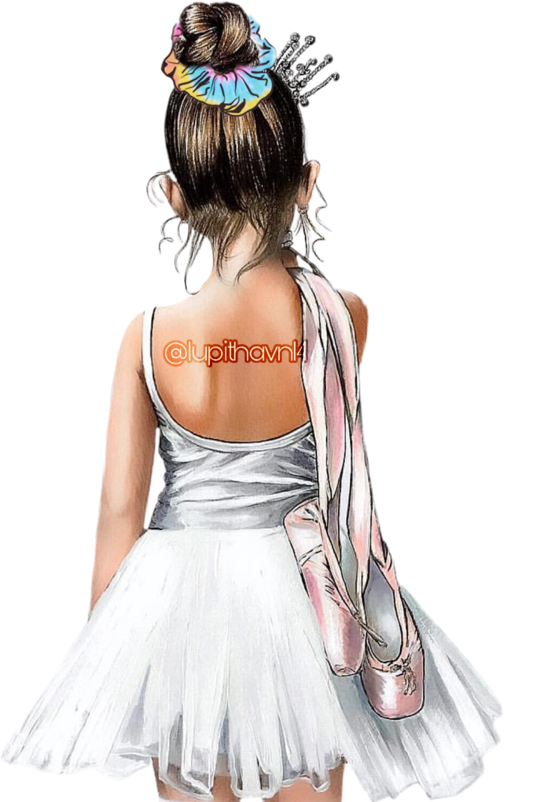 Девочка балерина со спины