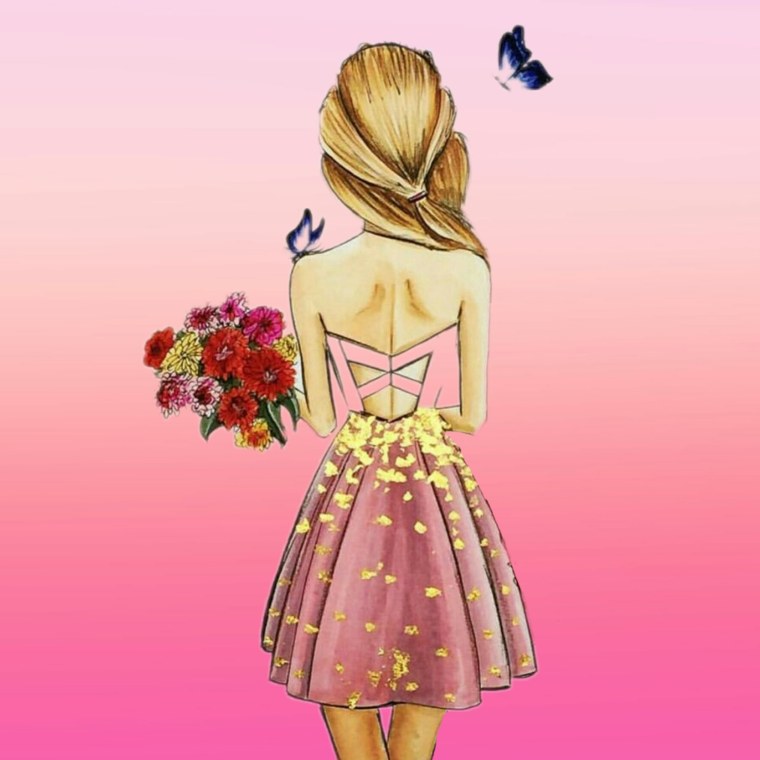 Модные иллюстрации девушек для торта