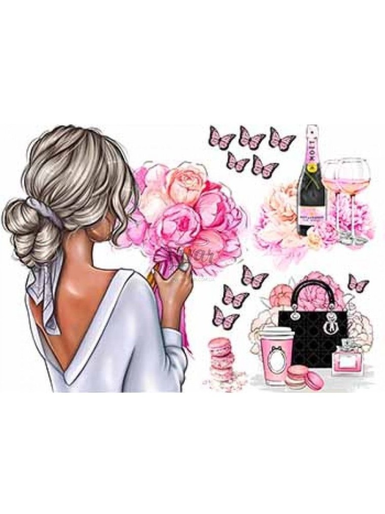 Вафельная картинка девушка